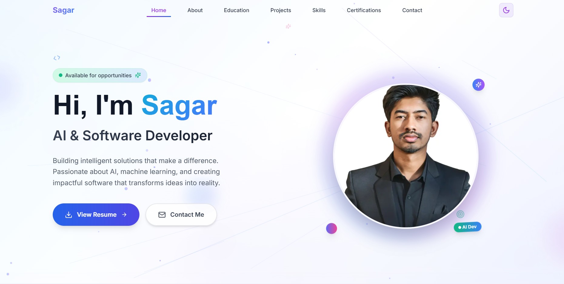 Sagar Bawankule – Portfolio Website